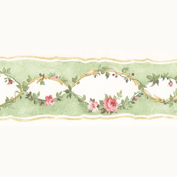 Papier peint à bordure 20,87 "x 4,125" Heilyn, Vert
