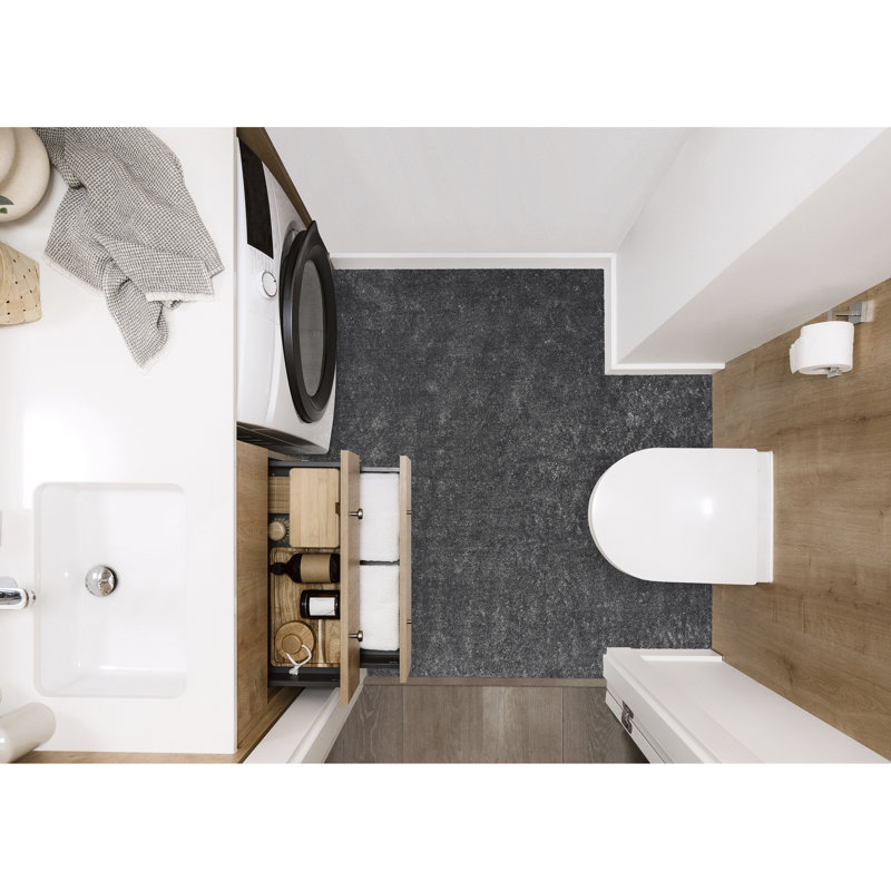 Monarrez Nylon Bath Rug with Non-Slip Backing, Cinder Gray, Single- 72" L x 48" W