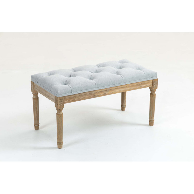 Bancs de salle à manger rembourrés French Vintage, Gris clair