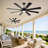 72 Inch Large Ceiling Fan with Light, Outdoor Ceiling Fan with Remote, Modern Industrial Ceiling Fan, Quiet Reversible DC Motor Indoor Outdoor Ceiling Fan for Living Room Bedroom Patio Porch-1821862064-1821862067-1821862068