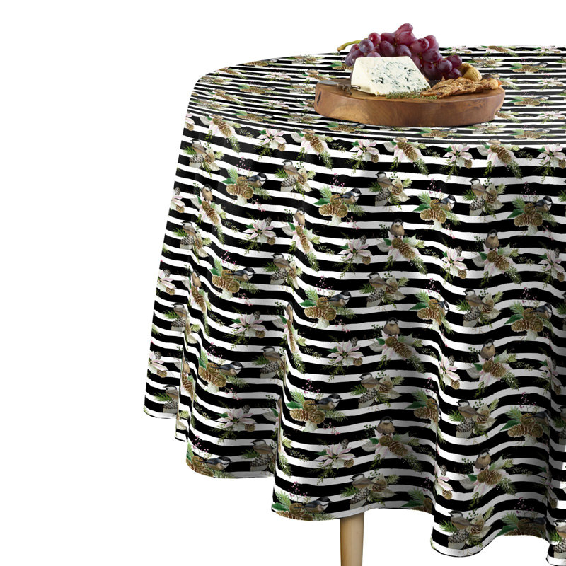 Kuhn Pines and Tweets Round Tablecloth, 108" W x 108" L