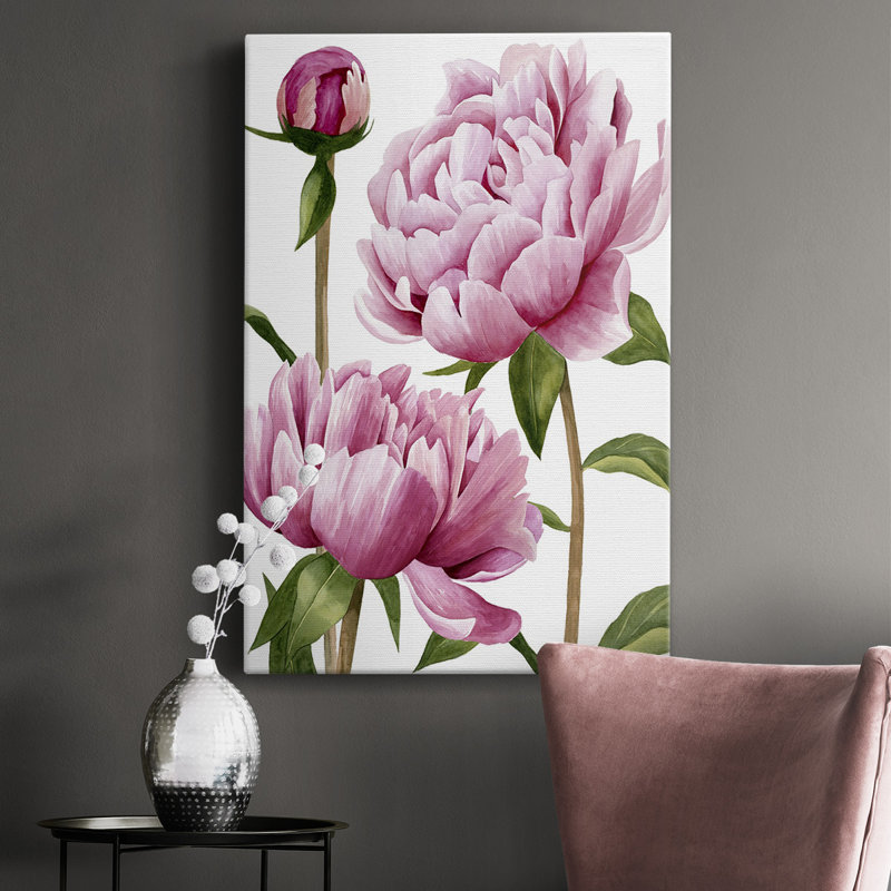 Winsome Peony I - impression sur toile tendue, H 12 po x l 8 po x P 1 po