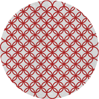 Tapis rouge à motif géométrique
