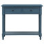 Console bleu marine foncé, design d'inspiration vintage, deux tiroirs spacieux, rangement, tablette inférieure, idéale pour exposer vos objets, en pin massif, fini lisse, coloris bleu marine, style traditionnel.