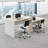 Okeysen Modular 4 Person Multi-Height Benching Workstation System with Storage & Outlets-128929851