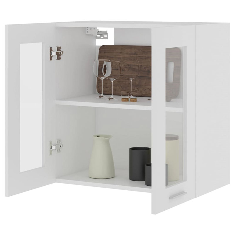 Black Hanging Glass Cabinet 60X31x60 Cm, White