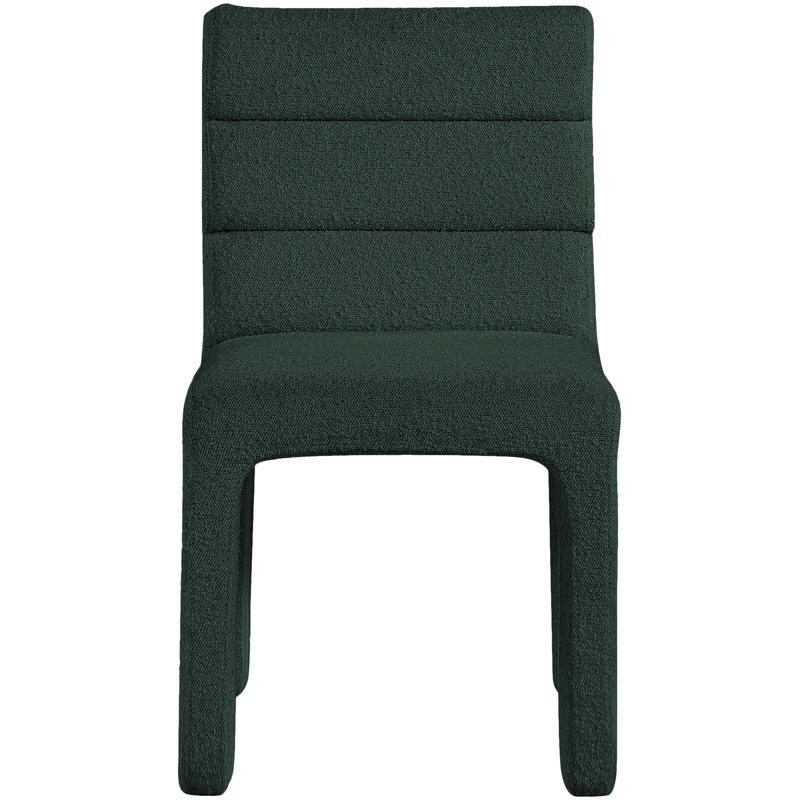 Kai Tufted Side Chair, Green Boucle Fabric