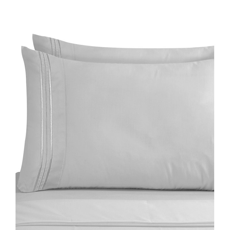 Taie d'oreiller en microfibre de qualité supérieure, Standard, Argent