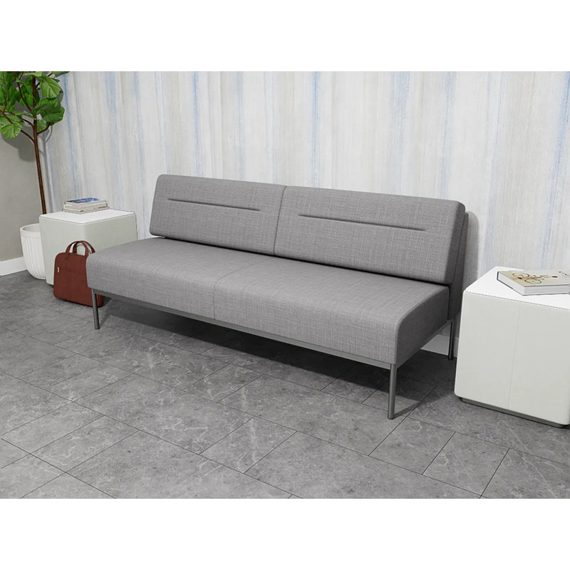 Canapé Darsey, Sans alimentation, Argent argent, Gris chambray