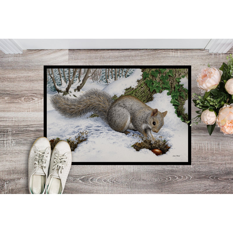 Paillasson d’extérieur antidérapant Turlock Squirrel, Rectangle 2 pi x 3 pi