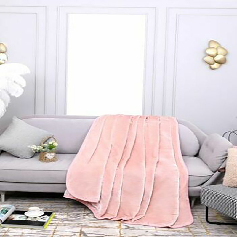 Erna Canora Grey Throw, Blush Pink, W150 x L200cm