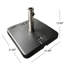 Base de parasol carrée en béton - 111,62 lb, noir, 13,6 pi utilisable à l'extérieur, carré 111,62 lb, support