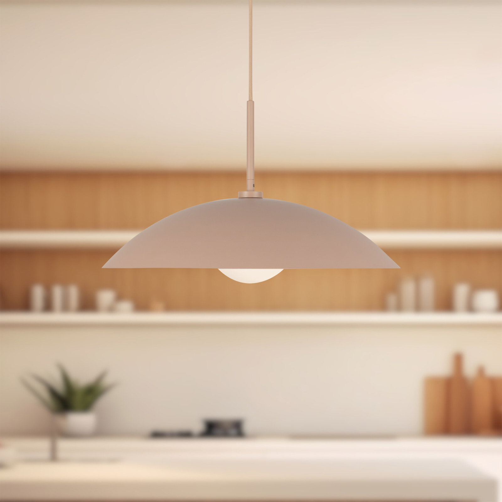 Huxley Single Light Steel Dimmable Pendant, Orange