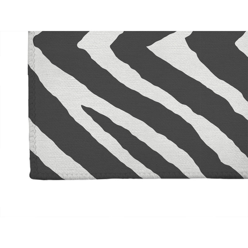 Tapis d'extérieur antidérapant à rayures Zebra, Tapis de couloir 2 pi 6 po x 8 pi