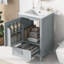 Meuble-lavabo avec lavabo, armoire de salle de bain avec porte à fermeture douce, support de rangement et tiroir-112897477