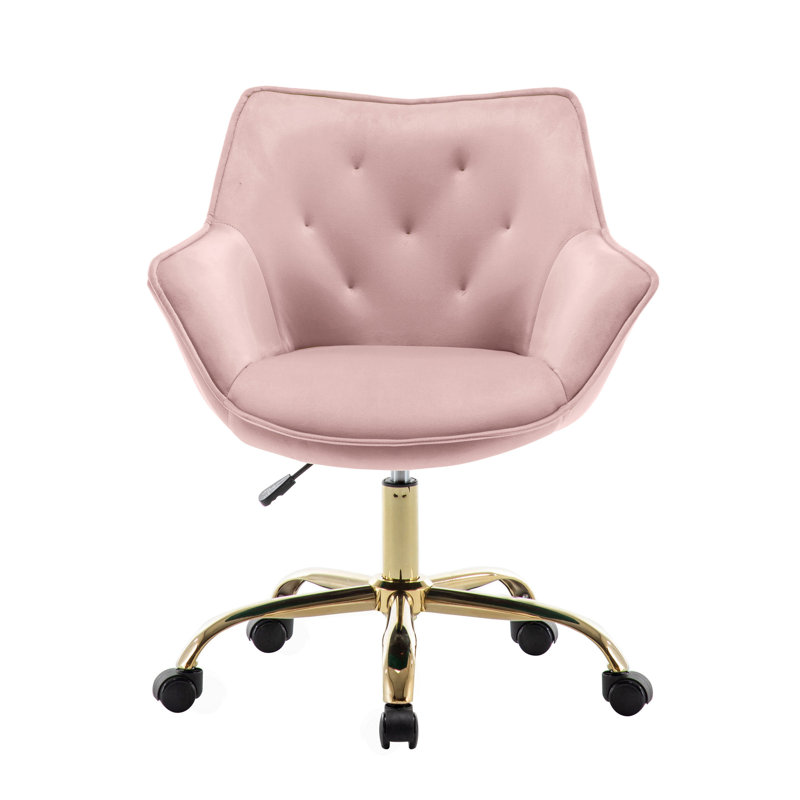 Velvet Office Chair, Pink