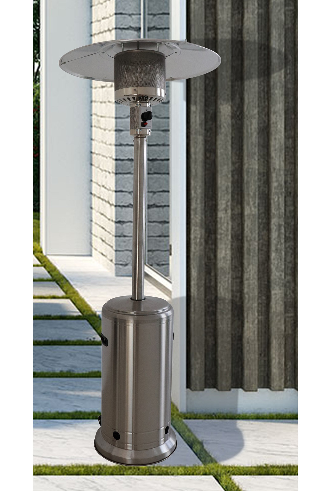 Lorcan Standing Patio Heater, Stainless Steel