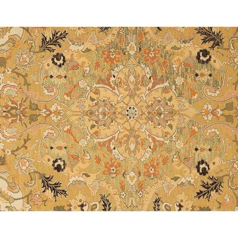 Tapis beige noué à la main de haute qualité