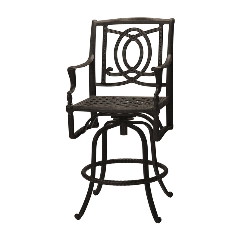 Bel Air 29" Swivel Patio Bar Stool, Midnight Gold, 29"