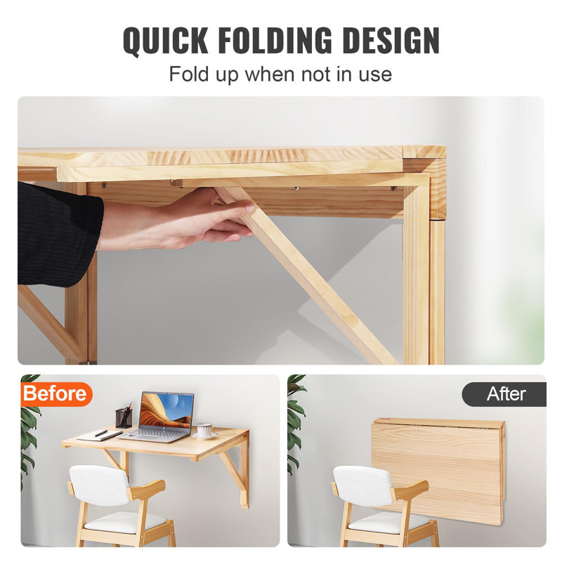 Wall Mounted Folding Table, Floating Desk For Dining