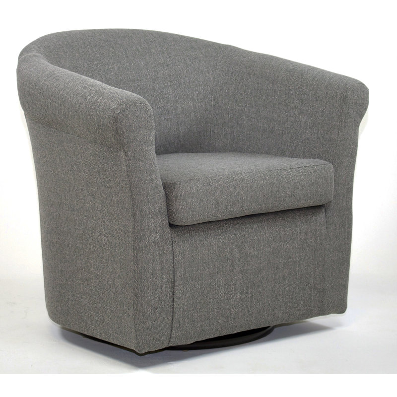 Fauteuil demi-tonneau pivotant en polyester 30,5 po Anstett, Mélange de polyester gris
