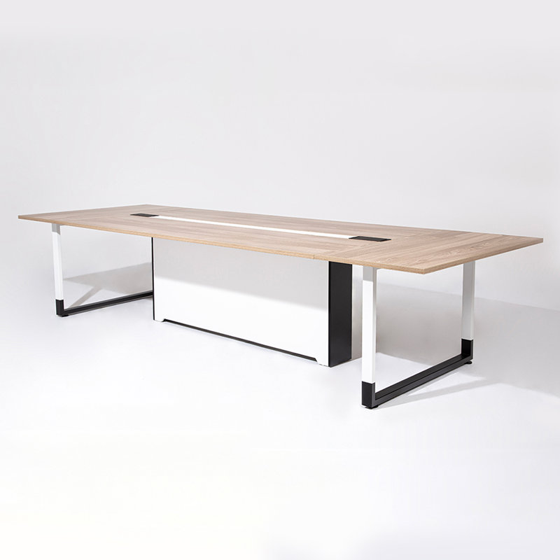 Table de conférence rectangulaire, Chêne clair, H 29,53 po x L 137,8 po x l 47,24 po