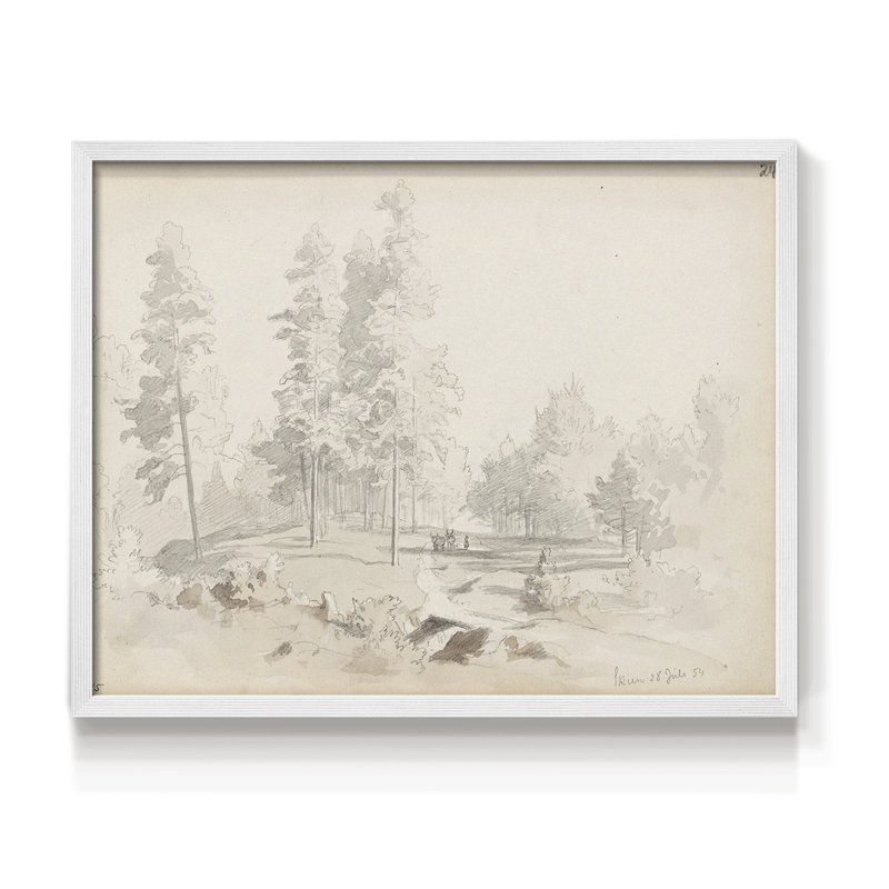 Croquis rétro - XXIX - Reproduction encadrée - Restickable, H 22 po x l 28 po, Blanc