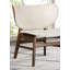 Chaise d'appoint moderne Mid-Century avec dossier à oreilles noyer / beige