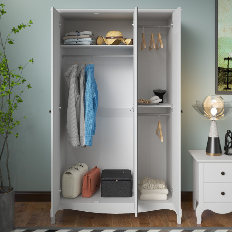 Sterra 3 Door Manufactured Wood Wardrobe, White