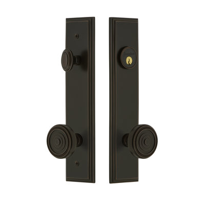 Carré Tall Plate Complete Entry Set with Single Cylinder Deadbolot and Soleil Knob