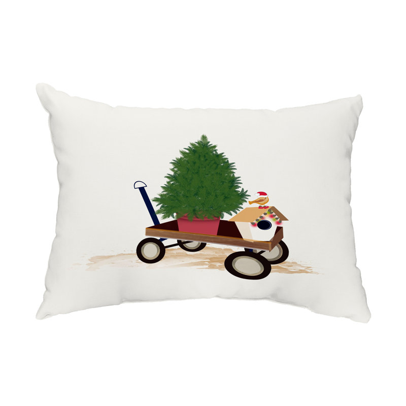 Outdoor Reversible Throw Pillow, White