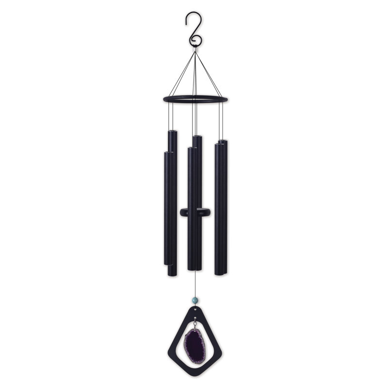 Agate carillon, H 30 po x l 5,5 po x P 5,5 po, Mauve