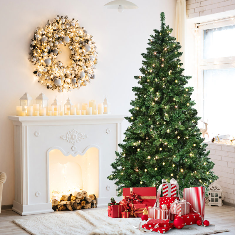 Arbre de Noël 9 pi avec 620 lumières intelligentes, 1721 pointes, 38 motifs d'éclairage, support pour la musique et le métal, modes, support