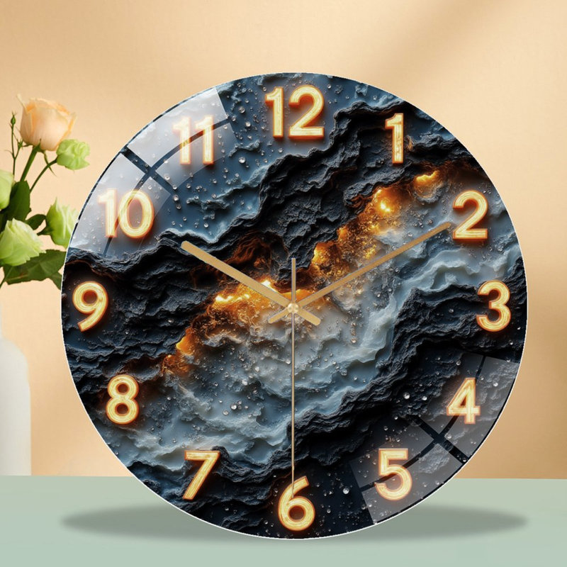 Horloge murale en verre 12 po