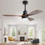 122CM 3 - Blade LED Standard Ceiling Fan With Remote Control and Light Kit Included