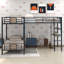 Lit superposé en L avec lit mezzanine avec bureau et tablette-390376078-390376081
