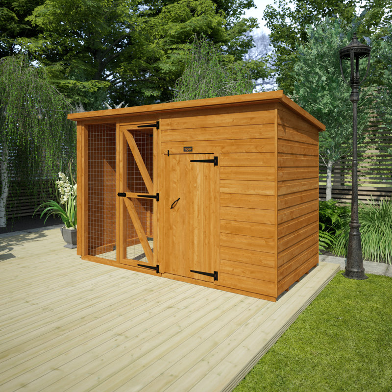 Tiger Solid Wood Dog House, 151.9cm H x 295cm W x 117.4cm D