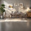 Rectangular rock slab dining table