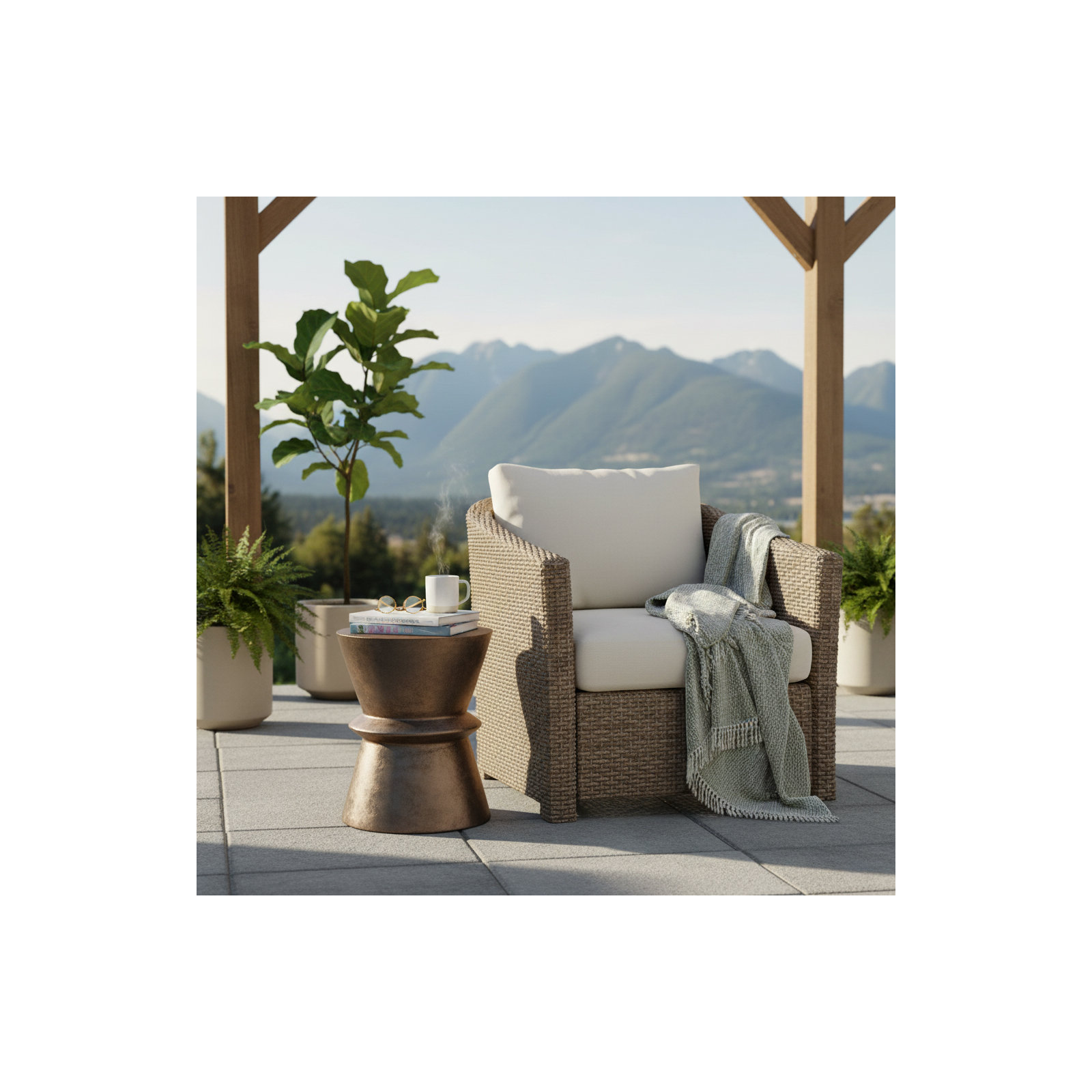 Isiah End Table, Bronze