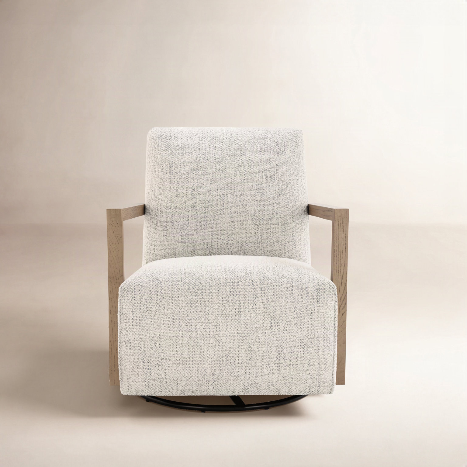 Camino Pine Swivel Armchair, Merino Cotton Performance Boucle