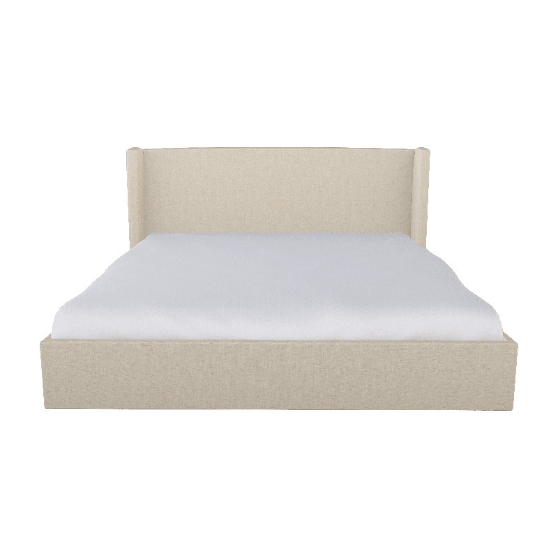 Chloe Upholstered Wingback Bed, Off The Press Natural, King