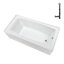 Baignoire en alcôve droite en acrylique blanc brillant avec drain extérieur Streamline 60 po x 30 po Streamline-101699346