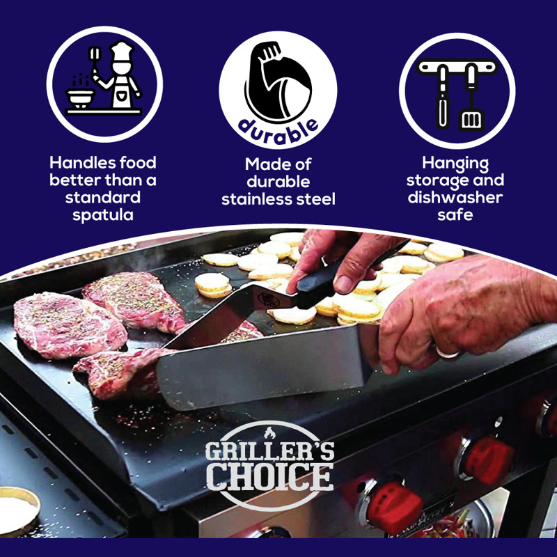 Griller's Choice Stainless Steel BBQ Griddle Spatula Set