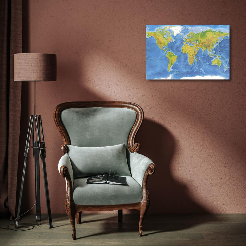 World Terrain Map, 12" H x 18" W