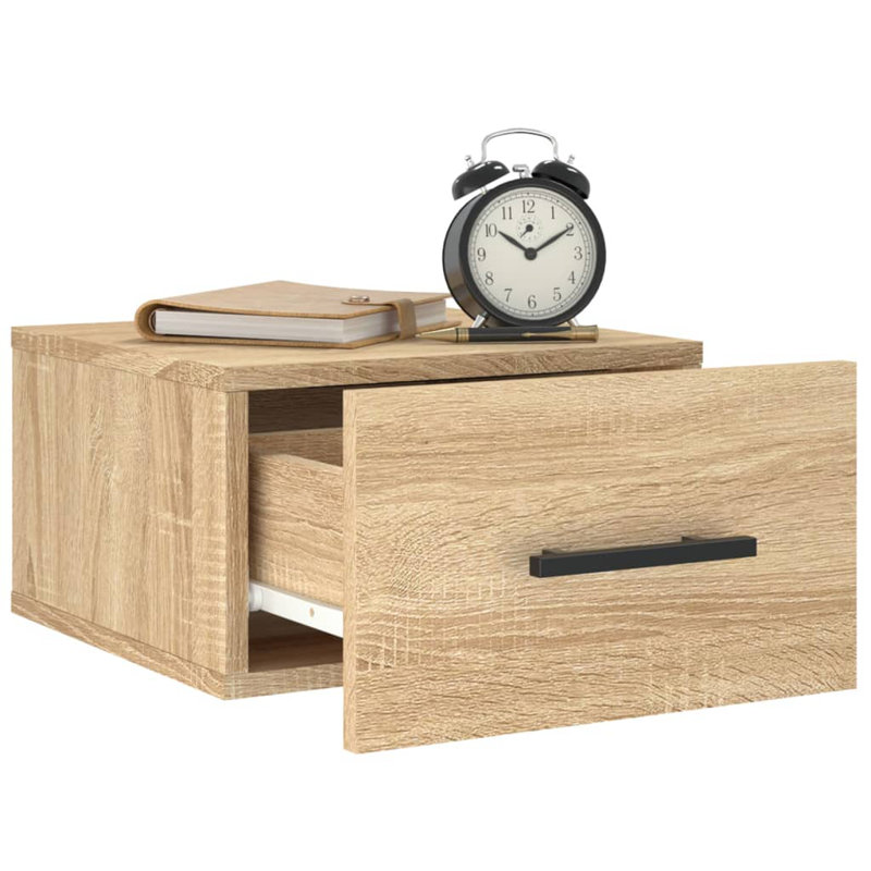 Makensie 35cm W Manufactured Wood Bedside Table, Sonoma Oak