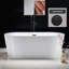 Baignoire de trempage autoportante en acrylique à double extrémité 59 "x 30" à rebord large-272733636