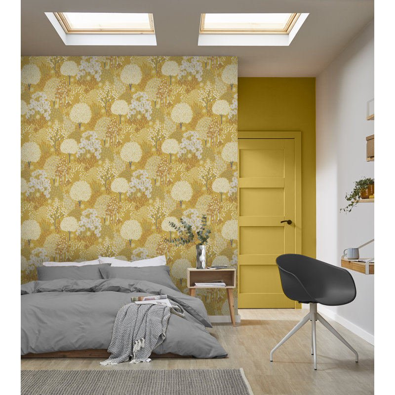 Fable Mustard Wallpaper, Green