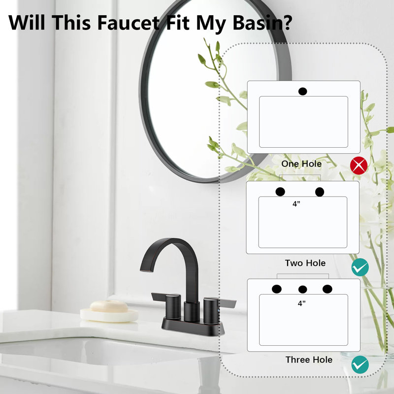 Cascade Elegance 4" Centerset Waterfall Bathroom Faucet With Pop-Up Drain, Oil Rubbed Bronze