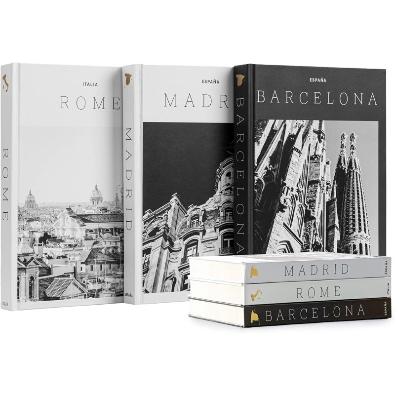 Ensemble de 3 livres à couverture rigide pour la décoration - idéal pour les plateaux de table