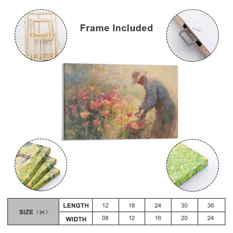 Art mural encadré 16 "x 24" avec cadre en bois, prêt à être accroché, 16 po x 24 po